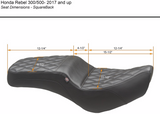 MUSTANG Squareback Seat - Black - Double Diamond - Rebel 300/500 '17-'23 84003