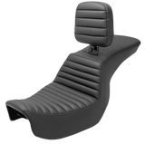 SADDLEMEN Tour Step-Up Seat - Rider Backrest - Tuck-n-Roll - Dyna '06-'17 806-04-191BR
