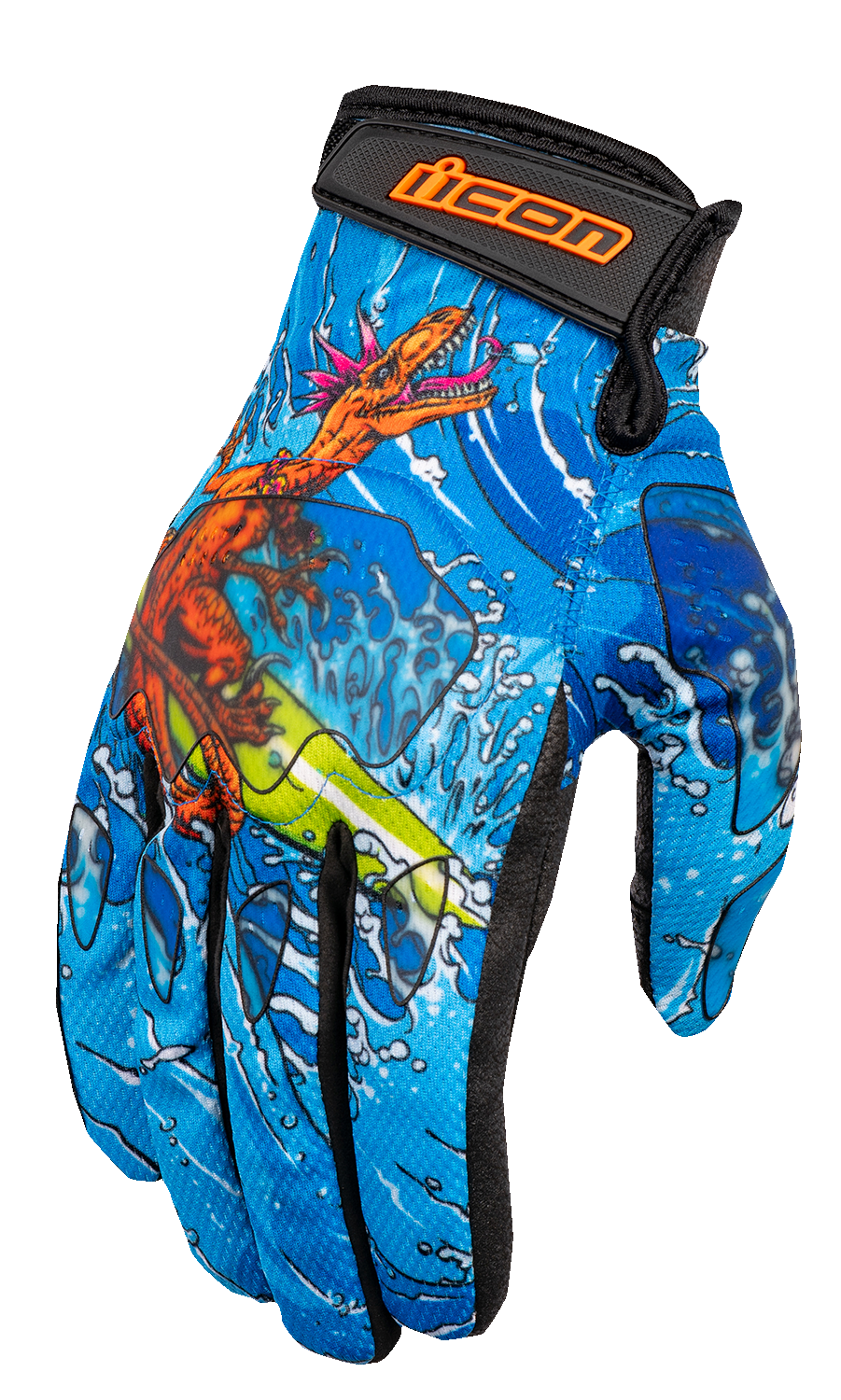 ICON Hooligan™ Dino Fury Gloves - Blue - Small 3301-4635