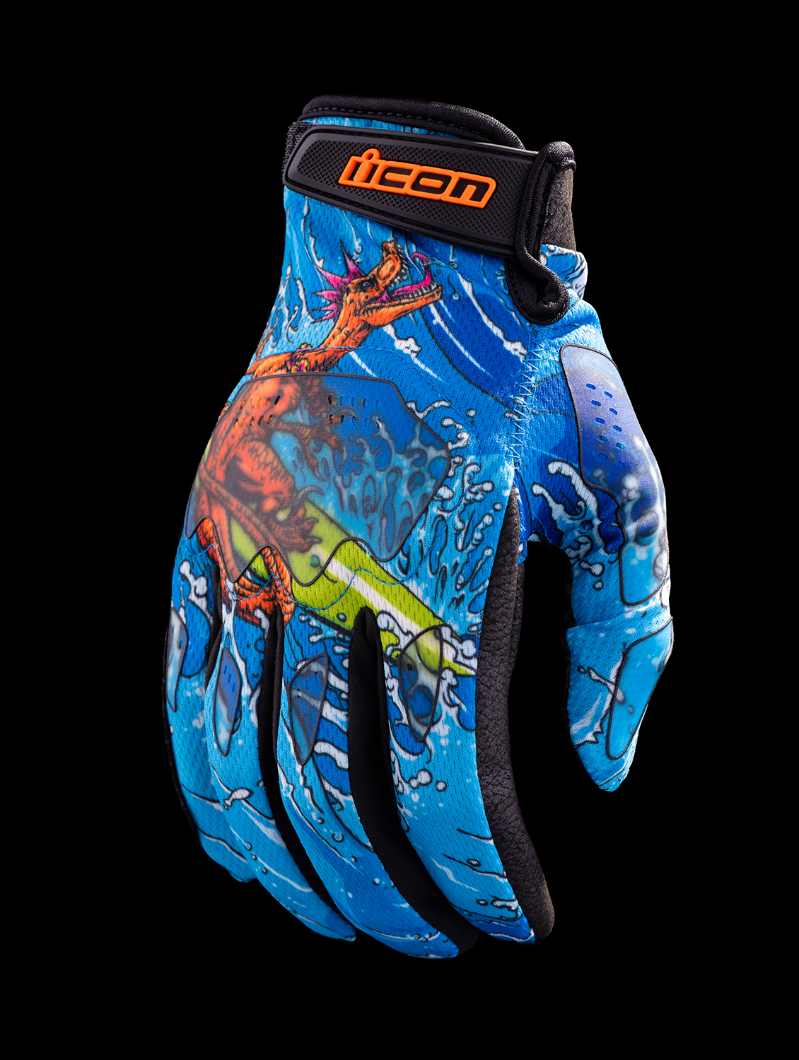 ICON Hooligan™ Dino Fury Gloves - Blue - XL 3301-4638