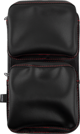SHOW CHROME Kaliber Dash Pouch - Black with Red Stitching H44-4RED