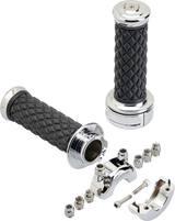 BILTWELL Alumicore Grips - Custom - Chrome 6606-105-01