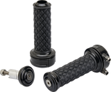 BILTWELL Alumicore Grips - Custom - Black 6606-201-01