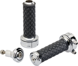 BILTWELL Alumicore Grips - Custom - Chrome 6606-105-01