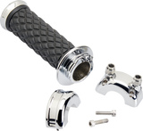 BILTWELL Alumicore Grips - Custom - Chrome 6606-105-01