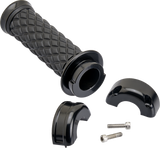 BILTWELL Alumicore Grips - Custom - Black 6606-201-01