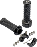 BILTWELL Alumicore Grips - Custom - Black 6606-201-01