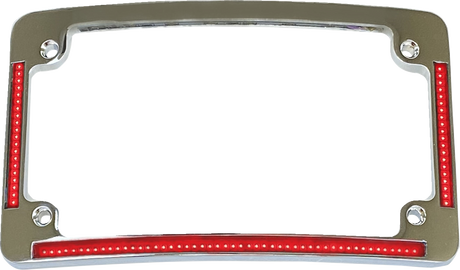 Custom Dynamics License Plate Frame - Red/White LED - Chrome TF08-C - Cycle City Outdoors