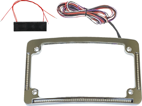 Custom Dynamics License Plate Frame - Red/White LED - Chrome TF08-C - Cycle City Outdoors