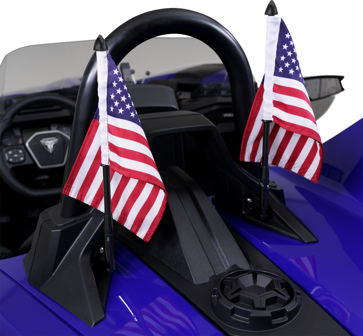 SHOW CHROME Folding Flag Pole - Black - Slingshot 44-104BK
