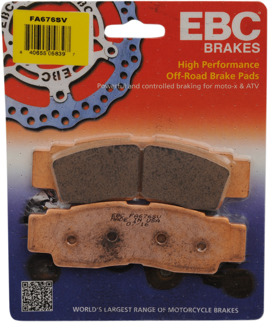 EBC FA-SV Series Sintered Front Brake Pads - FA676SV (Yamaha YXZ1000R 2016–2024)