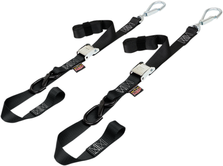 Powertye Mfg. 29622-SB Soft-Tye Tie-Down Straps - Cam Buckle - with Latch Hooks - 1-1/2" x 6' - Black