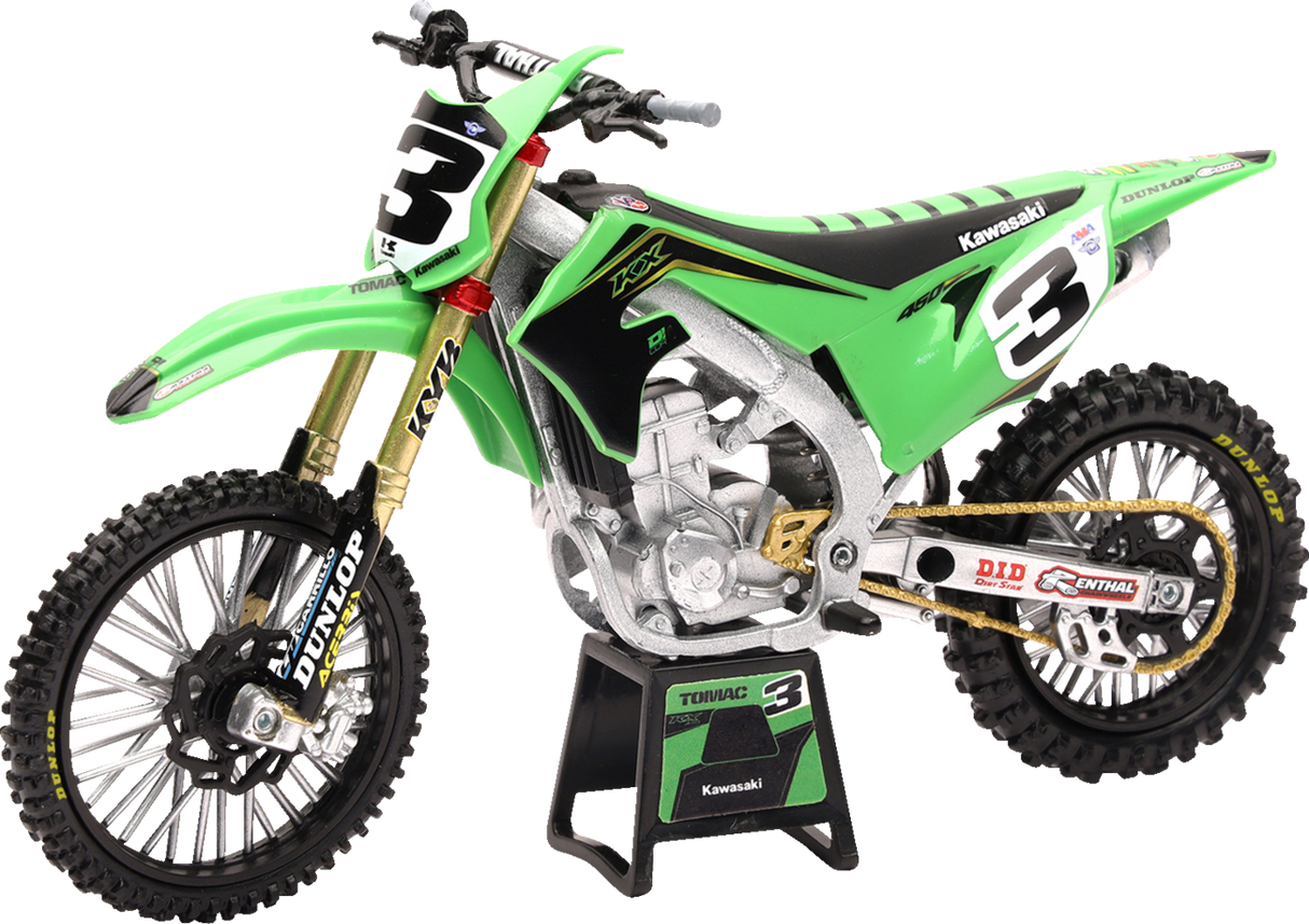 New Ray Toys Kawasaki Race Team Bike 2019 - Eli Tomac - 1:12 Scale - Green/Black 58113