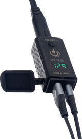RIDEPOWER SAE to USB-C/USB Ports Adapter - Charger - Digital Voltage Indicator RPSAEUSBUSBCADP