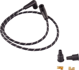 DRAG SPECIALTIES Plug Wires - Braided - Black/White 40176