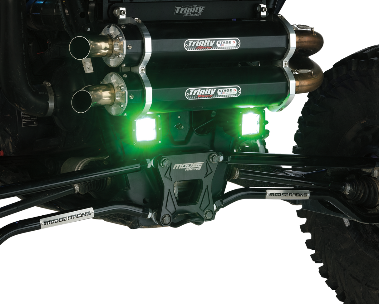 MOOSE UTILITY Light Bar - LED - Green - Square - 3" - Pair MSE-LPKITG