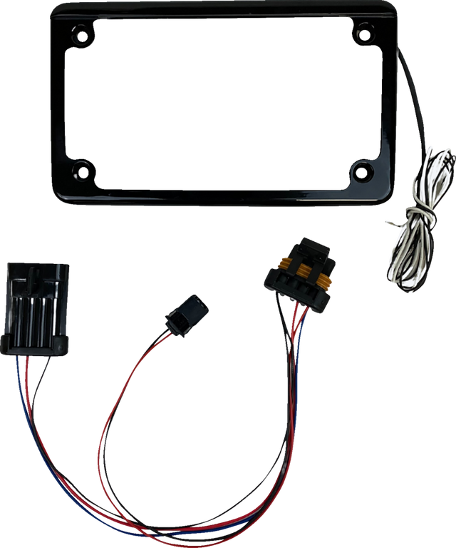 Custom Dynamics License Plate Frame - LED - w/ Tag Light - Black - SXS CD-LPF-RZRTRAIL - Cycle City Outdoors