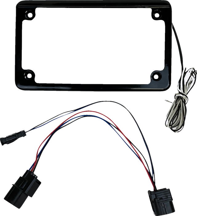 Custom Dynamics License Plate Frame - LED - w/ Tag Light - Black - SXS CD-LPF-TA - Cycle City Outdoors