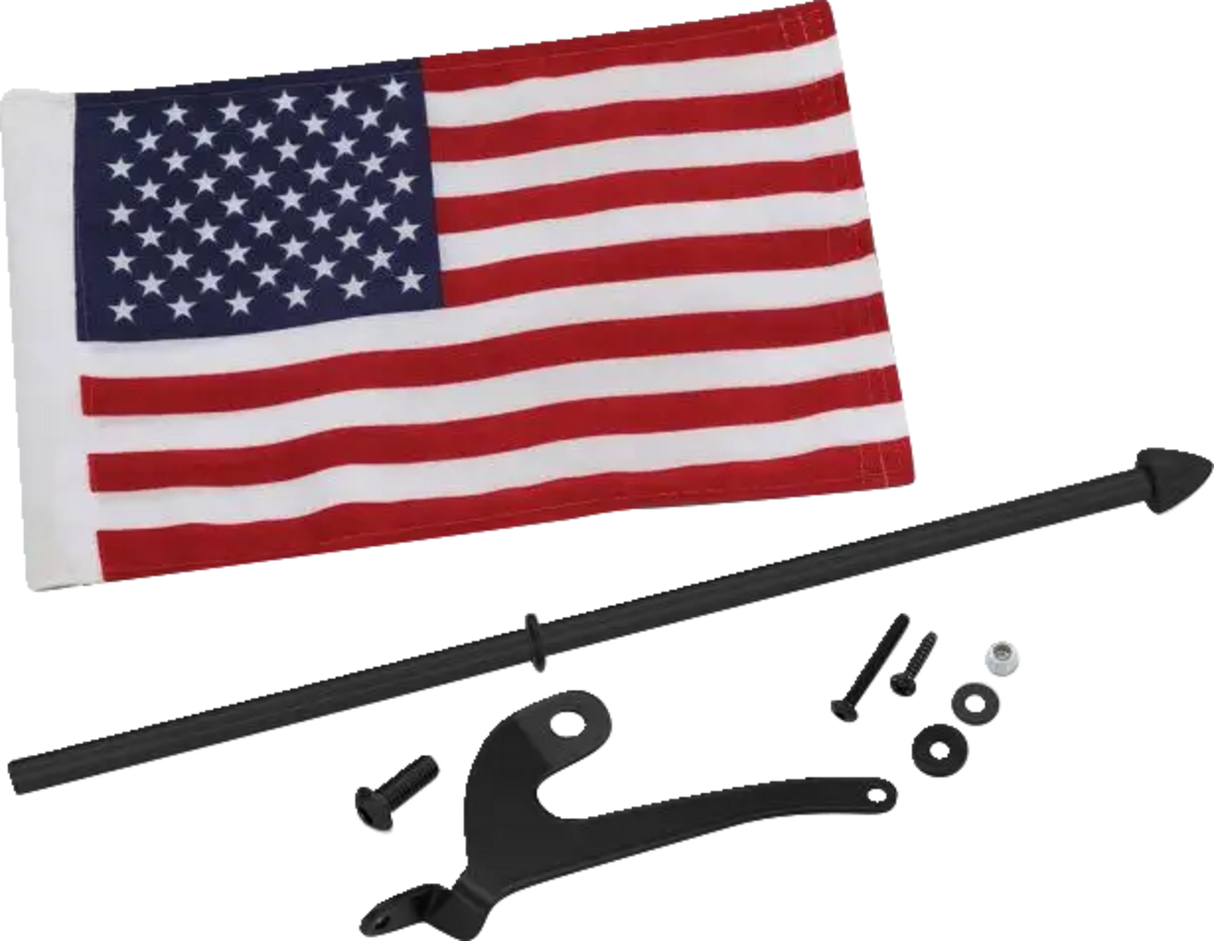 SHOW CHROME Flag Pole - Left - Black - Can-Am RT/F3 41-210LBK