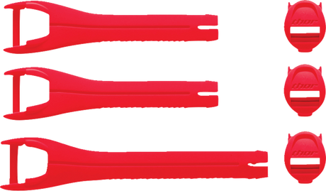THOR Youth Blitz XR Boots Strap Kit - Red/Charcoal 3430-1045