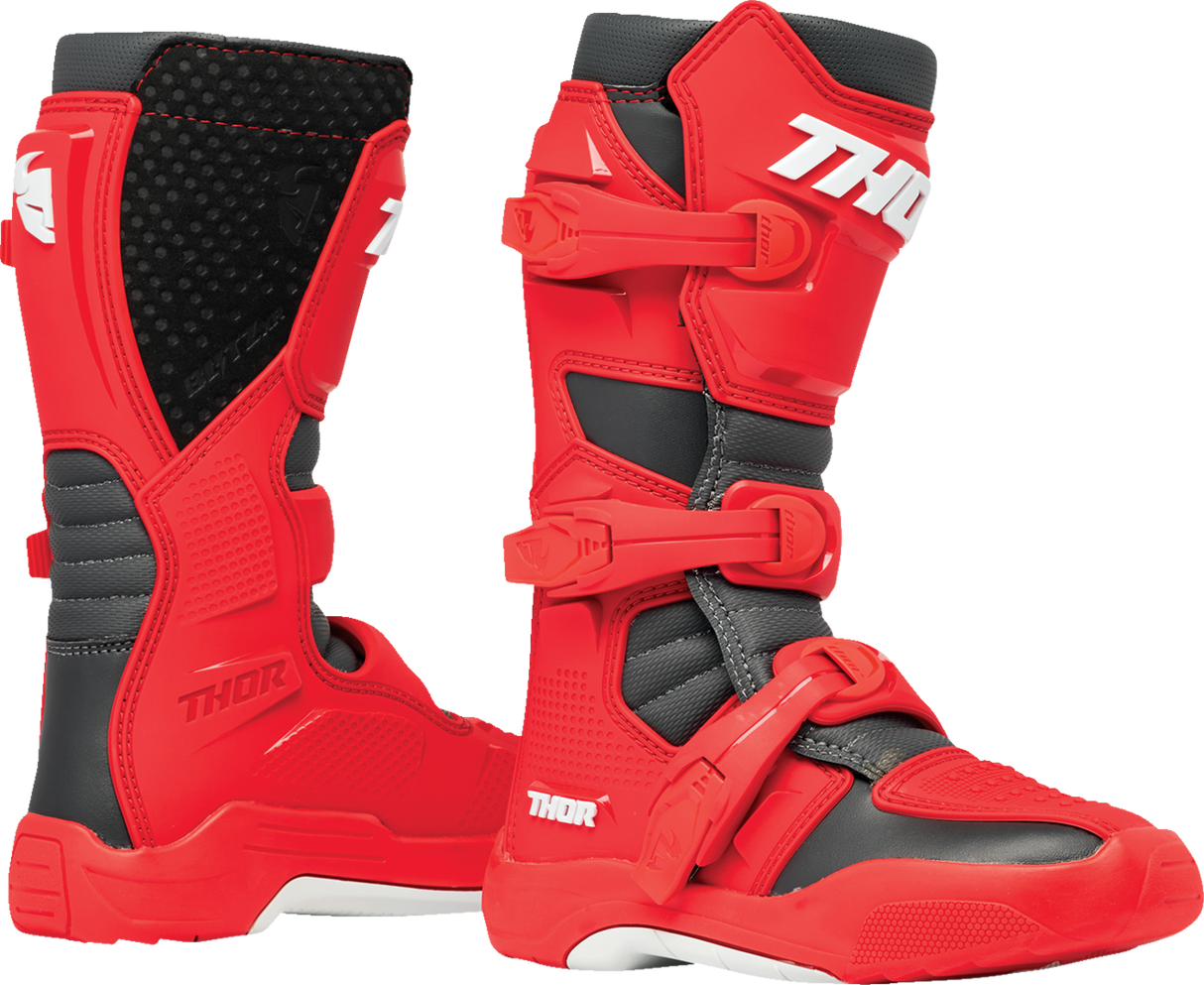 THOR Youth Blitz XR Boots - Red/Charcoal - Size 6 3411-0757