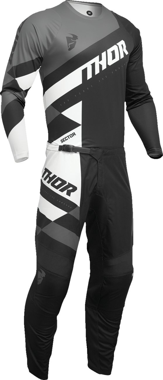 THOR Youth Sector Checker Jersey - Black/Gray - Large 2912-2410