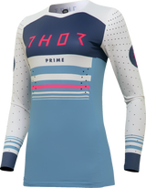 THOR Women's Prime Blaze Jersey - Blue Steel/Vintage White - Medium 2911-0285