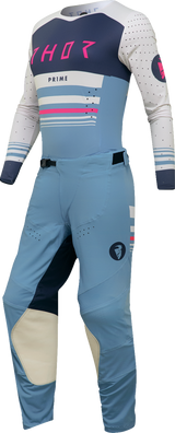 THOR Women's Prime Blaze Jersey - Blue Steel/Vintage White - Medium 2911-0285