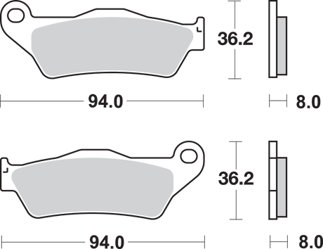 SBS Sintered Brake Pads - 671SI (Gas Gas Wild HP 450 / Wild HP 240 / Wild HP 300 2003–2009)