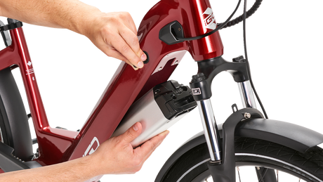 IGO ELECTRIC BIKES Discovery Rosemont LS E-Bike - Burgundy - Step Through 100-212-000 - Cycle City Outdoors