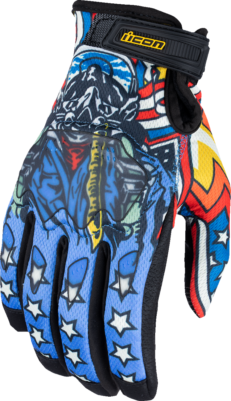 ICON Hooligan™ CE Flyboy Gloves - Blue - 2XL 3301-4713
