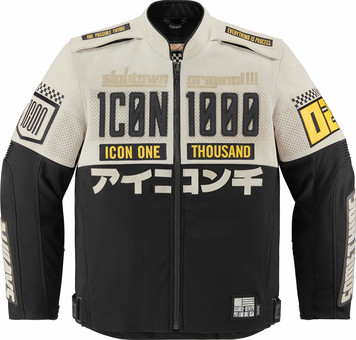 ICON Slabtown Memento™ Jacket - White/Black/Yellow - Large 2820-6206