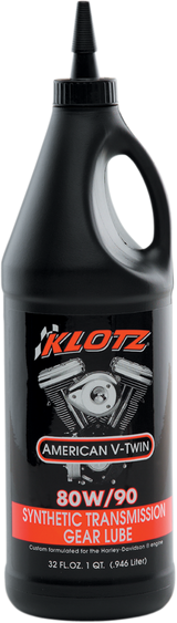 KLOTZ OIL Big Twin Synthetic Transmission Lube - 80W-90 - 1 U.S. quart KH-GL90