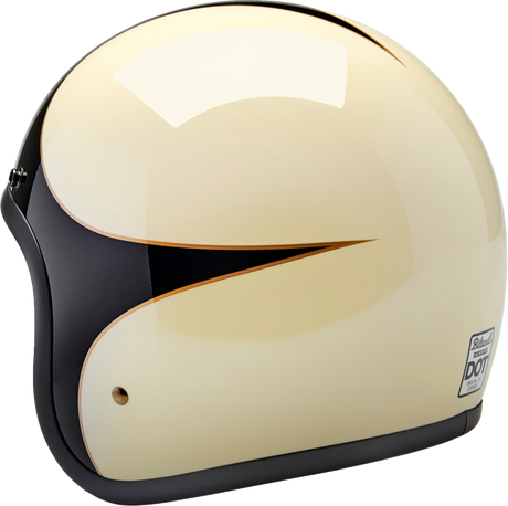 BILTWELL Bonanza Helmet - Gloss Vintage White/Black Scallop - Small 1001-559-202