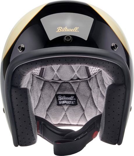 BILTWELL Bonanza Helmet - Gloss Vintage White/Black Scallop - Small 1001-559-202