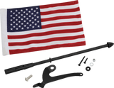 SHOW CHROME Folding Flag Pole - Left - Black - Can-Am RT/F3 41-203LBK