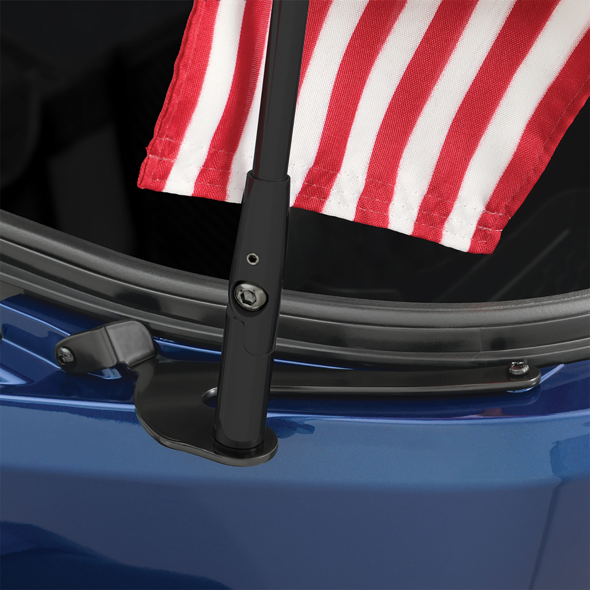 SHOW CHROME Folding Flag Pole - Left - Black - Can-Am RT/F3 41-203LBK