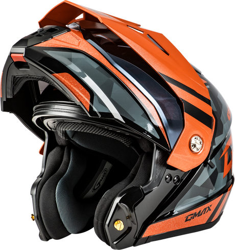 Md 74 Striker Modular Helmet W Smk Shield Blk/Gry/Or Mtlc Lg