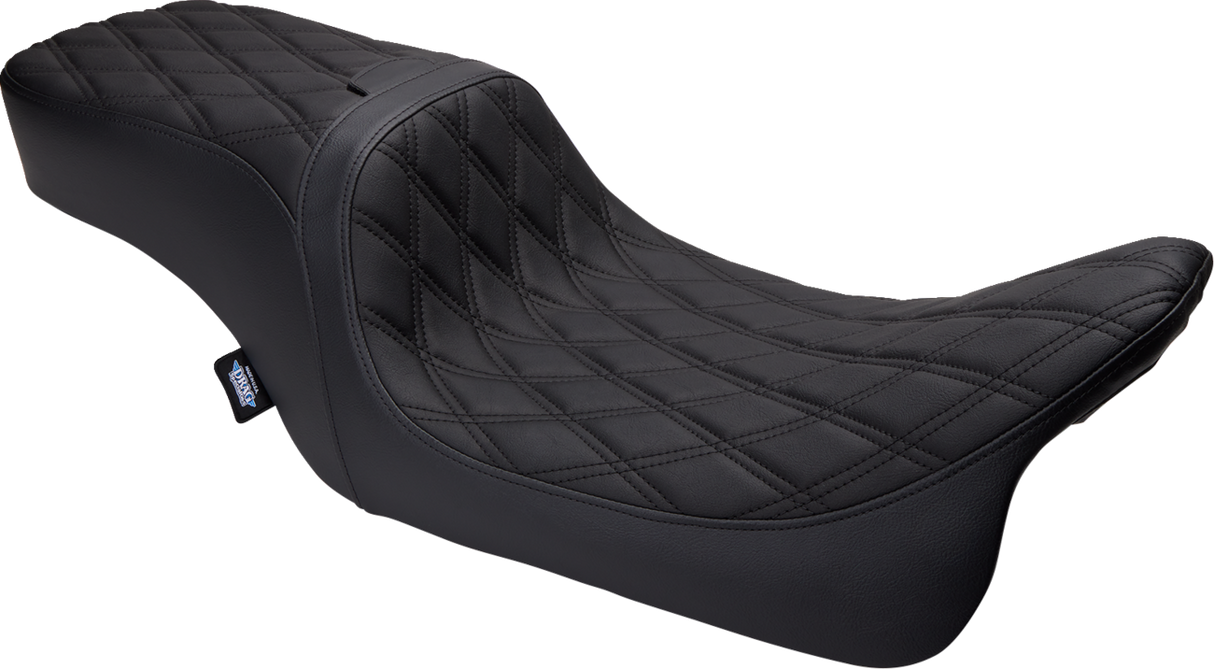 DRAG SPECIALTIES Predator 2-Up Seat - Vinyl - Double Diamond - w/o Backrest - FLH/FLTR '08-'23 0801-1500 - Cycle City Outdoors