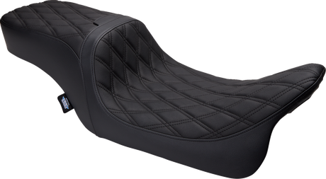 DRAG SPECIALTIES Predator 2-Up Seat - Vinyl - Double Diamond - w/o Backrest - FLH/FLTR '08-'23 0801-1500 - Cycle City Outdoors