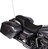 DRAG SPECIALTIES Predator 2-Up Seat - Vinyl - Double Diamond - w/o Backrest - FLH/FLTR '08-'23 0801-1500 - Cycle City Outdoors
