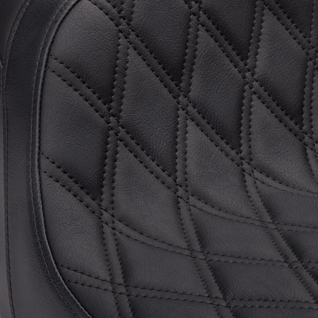 DRAG SPECIALTIES Predator 2-Up Seat - Vinyl - Double Diamond - w/o Backrest - FLH/FLTR '08-'23 0801-1500 - Cycle City Outdoors
