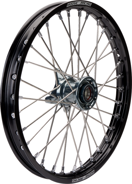 MOOSE RACING Wheel Assembly - SX-1 - Complete - Front - Black Wheel/Gray Hub - 17x1.4 MF-14017-BKGY - Cycle City Outdoors