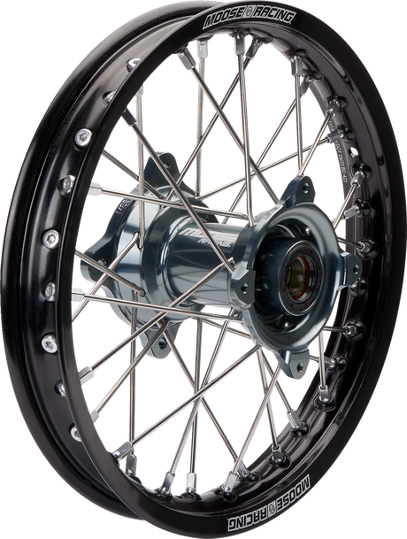 MOOSE RACING Wheel Assembly - SX-1 - Complete - Rear - Black Wheel/Gray Hub - 14x1.6 MR-16014-BKGY - Cycle City Outdoors