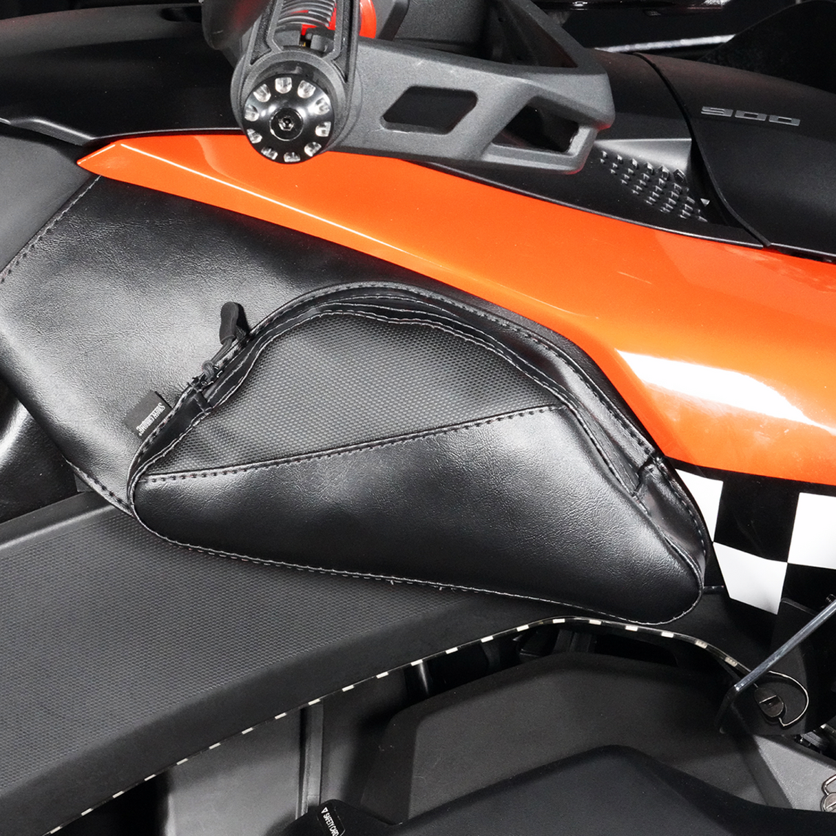 SHOW CHROME Dual Side Tank Pouch - Ballistic w/ Black Stitch - Ryker '19-'24 H40-401CBK