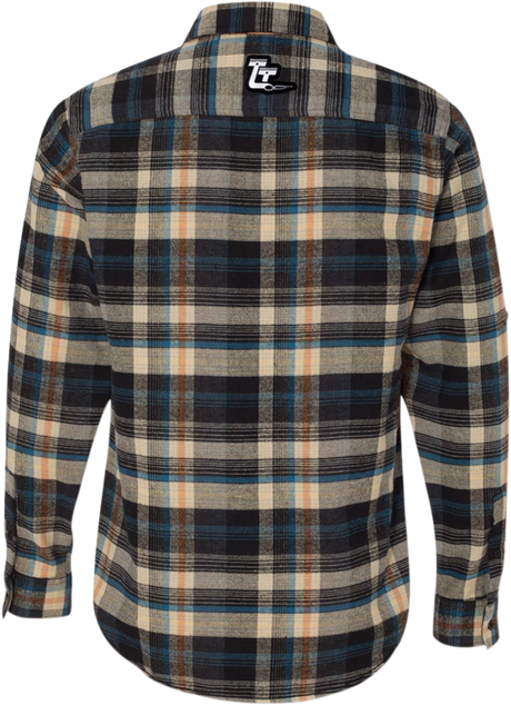 THROTTLE THREADS Drag Specialties Plaid Flannel Shirt - Khaki - Large DRG25S82KHLR - Cycle City Outdoors