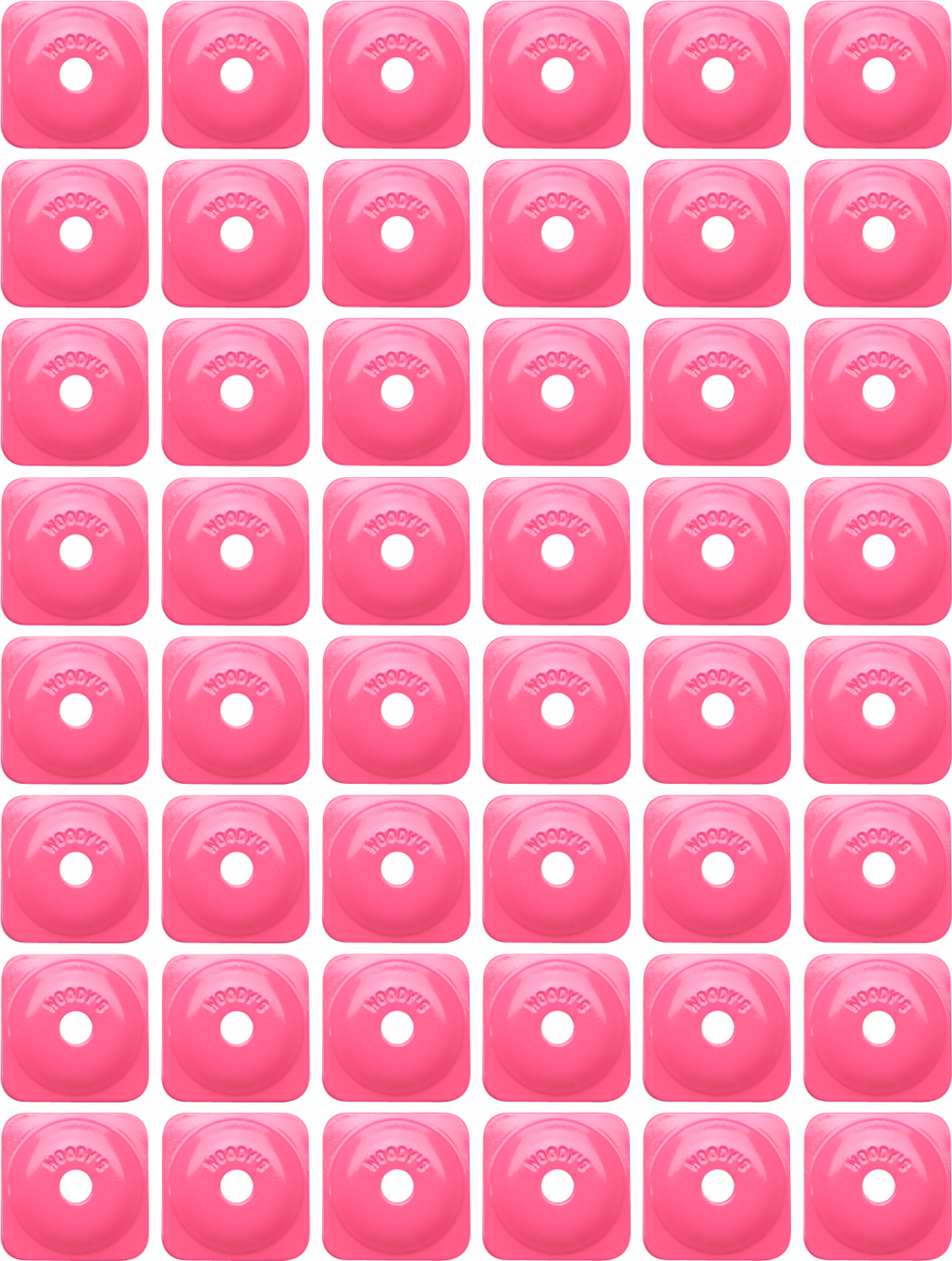 WOODY'S Support Plates - Pink - Square - 48 Pack ASG-3820-48