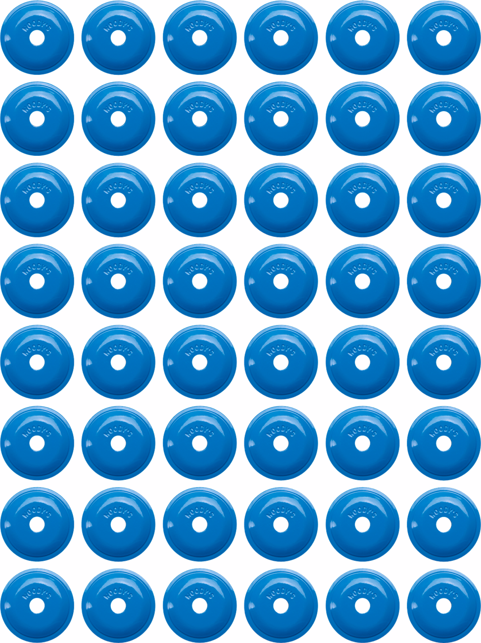 WOODY'S Support Plates - Blue - Round - 48 Pack ARG-3825-48