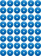 WOODY'S Support Plates - Blue - Round - 48 Pack ARG-3825-48