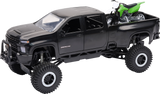 New Ray Toys Chevrolet 3500HD Offroad Pick Up w/ Dirt Bike - 1:32 Scale - Black/Green SS-37596